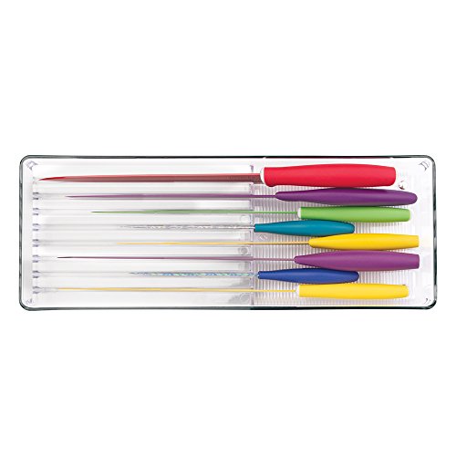 mDesign Messer-Organizer für die Schublade – Durchsichtig - 2