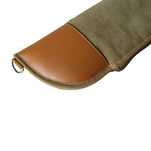 Tourbon Hunting 16oz Canvas Leather Trim Soft Padded Gun Bag Scoped Rifle Slip Case - 52