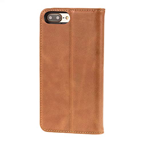 Funda iPhone 8 Plus   iPhone 7 Plus  Genuina Funda De Piel  Con Funci  n Stand Para El iPhone 8 Plus   iPhone 7 Plus  Dise  o Delgado  Ranuras Para Tarjeta  Ranuras Para Billetes  Cierre Magn  tico  Marron  Hecho Por TORRO