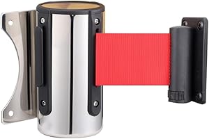 PINNERS Nastro estensibile da parete (5 metri), nastro non passare, nastro delimitatore, supporto a nastro da parete, nastro retrattile da parete, barriera estensibile da 5 metri