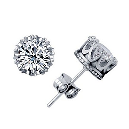 925 Sterling Silver Zircon Earrings Stud Earring P04