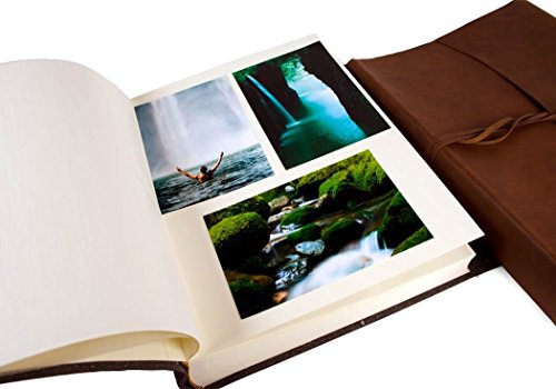 Maya Large Ge�tzt Handgefertigt mit Einband aus recyceltem Leder Fotoalbum, klassisch Pages (30cm x 24cm x 6cm) - 5