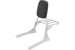 Motaux Passenger Sissy Bar with Luggage Rack Backrest Pad for Suzuki Boulevard C90 2005-2009 / Suzuki VL1500 Intruder 1998-2004, Chrome