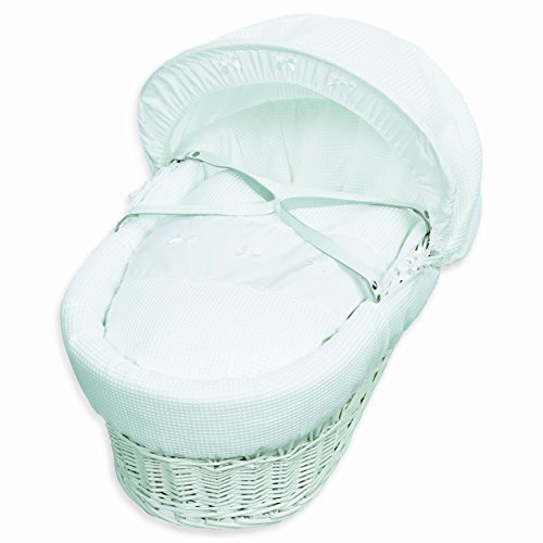 White Waffle With Bows Moses Basket Dressings only(Basket not included)