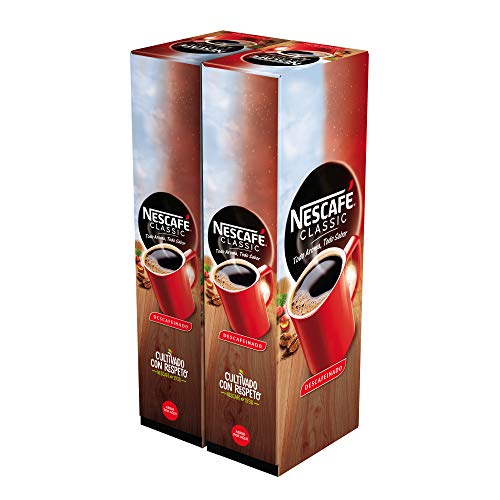Nescafé Café soluble descafeinado, 2 Estuches de 50 Sobres de Café - 200 gr