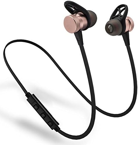 BLUEHUAF Wireless Bluetooth Earphones Metal Magnetic Sport Running Headphones Stereo Super Bass Headsets Earbuds With Mic,Rosegold