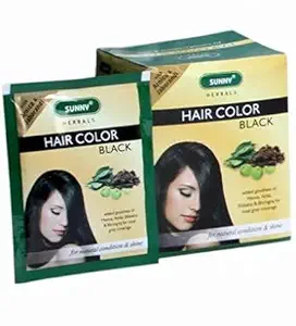 Baksons Sunny Herbal Hair Colour, 30g (Pack of 12) , Black