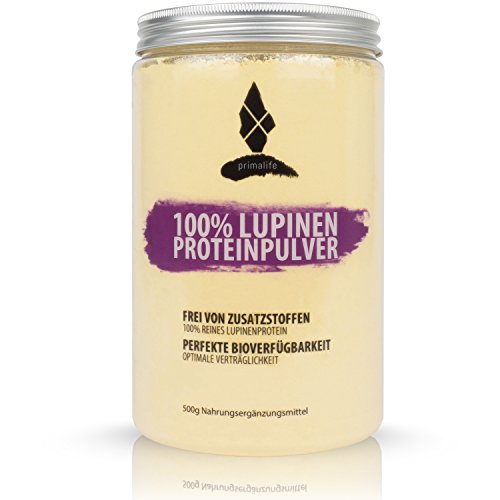 Lupinen Proteinpulver  100% reines Lupinenprotein  500g  ohne Zusätze  vegan  optimal für Paleo, Atkins, Keto und Low Carb Ernährung  in Deutschland hergestellt  primalife