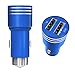 Price comparison product image Arc Premier Group USB 2 In 1 Car Charger With Emergency Glass Breaker Hammer | Durable Aluminium Body With 2 Ports For Fast Charging | Compatible With iPhones, Smartphones, mp3 Players, Camera & More (Blue)