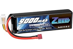 Zeee 3S Lipo Batterie 9000mAh 11,1V 100C 3S Batterie RC avec connecteur T pour FPV Racing Drones Vélo de Route Quadcopters Avion Hélicoptère RC Bateau RC Voiture