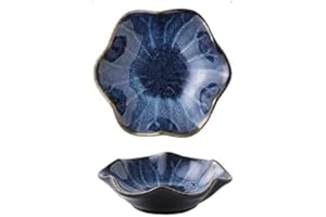 AREFEN Ceramic Spoon Rest 2pcs,Tea Bag Holder Dish,Flower Shape Spoon Holder Kitchen,Sauce Dishes,Sushi Soy Dipping Bowl,Coffee Station Decor Coffee Accessories New Home Gifts Home Decor