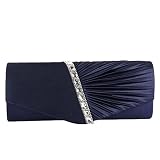 bolso de mano azul marino zara Características plisadas y detalle de diamante