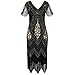 Produktbild Luckycat Frauen Vintage 1920er Jahre Perle Fransen Pailletten Spitze Partykleider Flapper Cocktailkleid Abendkleider Schwingenkleid Blusenkleid Kleider