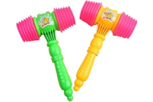 Falafoty Juguete de Martillo Chirriante, 2Pcs Juguete Golpeando Martillo Bebé Juguetes de Sonido de Silbato de Martillo de Percusión de Plástico, Martillo Chirriante Juguetes Educativos para Niños (B)