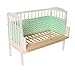 Produktbild Nestchen, Nestchen Beistellbett, Bettnestchen, Babynestchen, Bettumrandung für Beistellbett 90x40 cm, Bezug 100% Baumwolle, 170 x 31 cm, Babyblume, mint-weiß zickzack