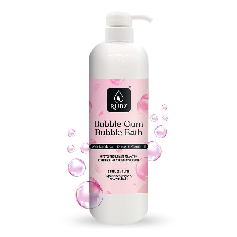 Rubz Bubble Gum Bubble Bath for Bath Tub | With the Goodness of Luxury Fragrance | 100% Vegan and Paraben Free formula | Safe