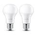 Produktbild Philips LED 2er Set Lampen Birne ersetzt 40W E27 EEK A+ warmweiß (2700 Kelvin) 470 Lumen matt