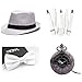 Produktbild thematys Al Capone Mafia Gangster Hut + Fliege + Hosenträger + Taschenuhr - 20er Jahre Kostüm-Set für Damen & Herren - perfekt für Fasching & Karneval (6)