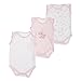 Baby Girls Bear Pattern Sleeveless Bodysuits (Pack Of 3) (Height: 68-74cm, Weight: 9kg (6-9 Months)) (Pink)