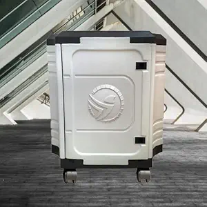 POWEREST Single Flat Trolley for Inverter, Suitable for All Inverter Companies Easily Movable with Wheels & Door (GreyWhite)