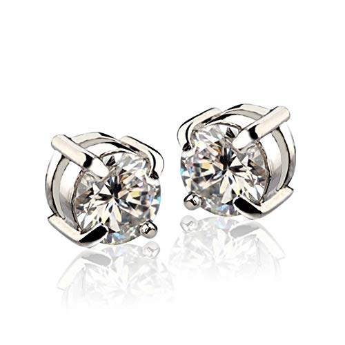 Preisvergleich Produktbild Magnetische Kreisohrringe 2 weiße Zirkonia (6 mm)