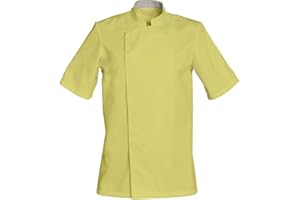 SNV Veste de cuisine manches courtes col officier avec une poche stylo 1 Fermeture par pressions cachées taille XS à XXXL