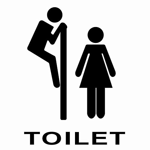 Türaufkleber Wandtattoo Wandsticker Lustig Wandaufkleber PVC Wandbilder für Badzimmer Toilette Dekor (24*24cm) - 4