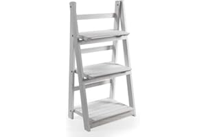 GICOS IMPORT EXPORT SRL Scala scaletta porta asciugamani bagno in legno shabby chic 3 ripiani 41 * 35 * 72 cm colore bianco ONU-753169