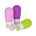 Produktbild Reise-Flaschen, ARKTeK 3oz Leck-Proof Soft Silikon-Container, Nachfüll- & Quetsch-Flaschen für Kosmetik, Shampoo, Conditioner, Lotion, Toilettenartikel [Set von 3, Grün / Pink / Lila]
