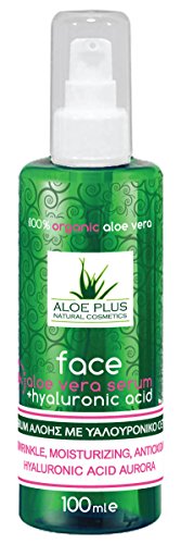 Anti Wrinkle - Hyaluronic Acid Serum 100ml - For Face and Neck - with 93% Organic Aloe Vera Juice, Hyaluronic Acid, Green Tea and Mastic Extract - For Wrinkles, Crows Feet, Fine Lines & Dry Skin - With Organic, Natural & Pure Ingredients - Anti Aging Moisturiser for Men & Women