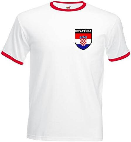 Invicta Screen PrintersNavy Croatia Croatian Hrvatska Soccer Football Crest T-Shirt Jersey