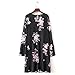 Produktbild WWricotta Feitong Women Boho Print Floral Loose Shawl Kimono Cardigan Top Cover up Blouse(Schwarz,XL)