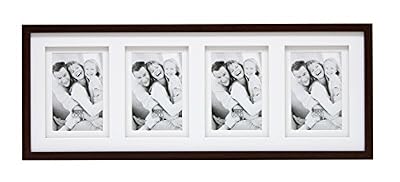 Deknudt Frames S65KQ4 Cadre Photo Double Passe-Partout pour 4 Photos Bois Brun 10 x 15 cm