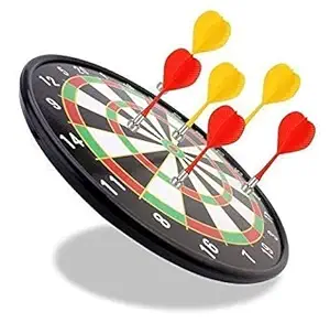 QEXLE Magnetic Score Dartboard Kit -- Safety Dartboard with 6 Soft Darts,Family Indoor&Outdoor Fun Games, Birthday Gifts for Children/Adults 17 inch. (Kids Magnetic Score Dartboard)