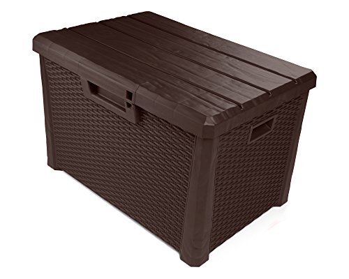 Kissenbox Nevada kompakt Auflagenbox Gartenbox Allzweckbox Sitztruhe 120 Liter (braun) - 3