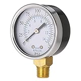 50 mm Zifferblatt, doppelte Skala für Bar-/PSI-Messung.