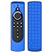 Price comparison product image TiMOVO Remote Case for Fire TV Stick 4K - Honey Comb Series [Anti Slip] Shockproof Lightweight Silicone Cover Compatible with All-New 2nd Gen Alexa Voice Remote Control - Blue
