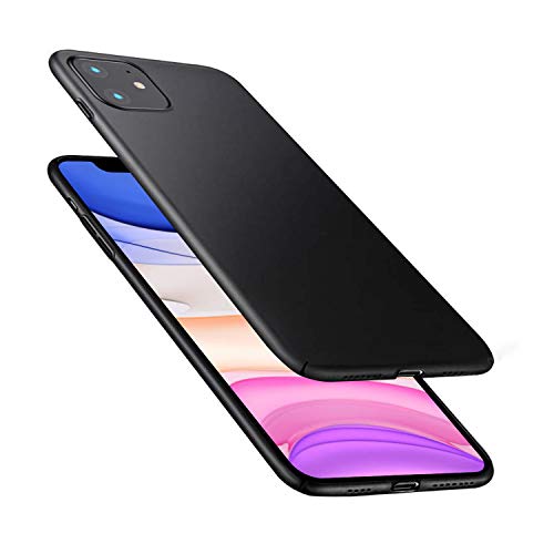 POOPHUNS Cover per iPhone 11, Custodia per iPhone 11 in Plastica Dura PC, Ultra Sottile e Anti-Graffio, Cover Ultra Slim per iPhone 11 Anti Scivolo(6.1 Pollici)-Nero