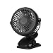 Produktbild Mini Schreibtisch Fan USB, ZZm tragbar Clip FANFOR Schreibtisch Kleine persönliche Lüfter elektrisch mit Rechargeble Akku leise perfekt für Baby Kinderwagen, Reisen, Camping, Angeln, Büro, Picknick 15 * 19 * 4.2 cm  schwarz