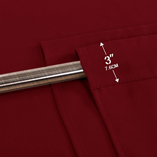 PONYDANCE Vorhänge Blickdicht mit Stangenbezug geeignet für Saal 2 Stück 160 cm x 106 cm (H x B), 2er-Set,Rot - 3