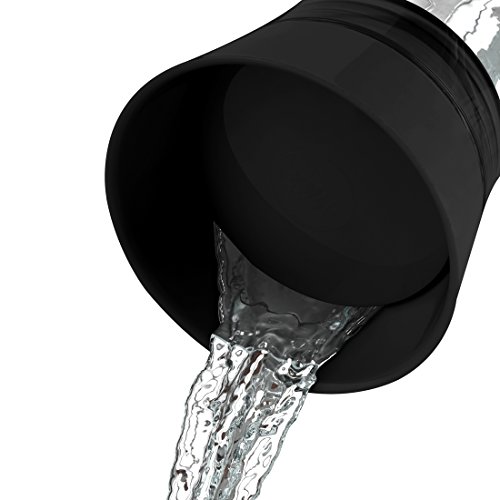 Emsa 509683 Wasserkaraffe mit Kühlelement, 1 Liter, Automatische Verschlussklappe, Kunststoff, Schwarz, Flow Friends - 4