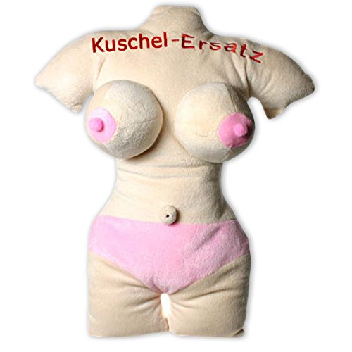 Sexy Frau Kuschel-Ersatz Kissen / Plüschkissen hautfarben, bestickt ca. 45cm hoch