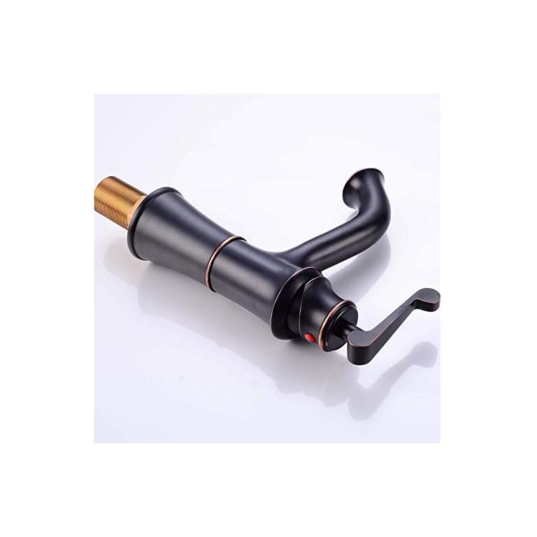 Retro Negro Mezclador de lavabo Sola palanca Grifo de baño Lavabo