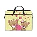 Produktbild Ahomy 14-15.4 Zoll Laptoptasche Valentinstag Bär Liebe Herz Canvas Stoff Laptop Tasche Bussiness Handtasche mit Schultergurt für Damen und Herren