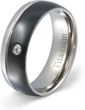 Juwelier Schönschmied - Damen Titanringe Verlobungsring Trauring Fargo Titan Zirkonia inkl. persönliche Wunschgravur...