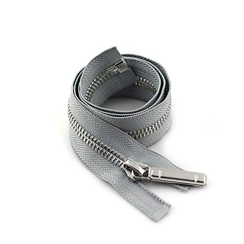 8# 60/70/80/90/100/120/150 cm de extremo abierto bloqueo automático de metal de cobre Platinum Plating Cremalleras coloridas para la ropa de la ropa, gayy, 70cm