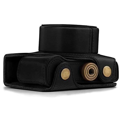 MegaGear cuir Camera Bag pour Nikon 1 J5 avec 10-30mm Appareil photo Compact System  Noir 