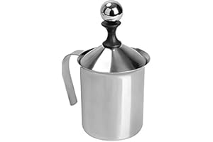 ANCLLO Ręczny spieniacz do mleka, ręczny spieniacz do mleka, ręczny spieniacz do mleka, ręczny ekspres do pianki mlecznej, japoński dwuwarstwowy spieniacz ręczny (400 ml)