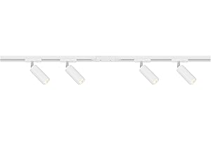 BRILONER - Set completo di binari, 4x spot LED, orientabili, lampade, sistema di illuminazione a binario a soffitto, binario per faretti, lampada a soffitto, plafoniera, faretto, 1,5 m, bianco