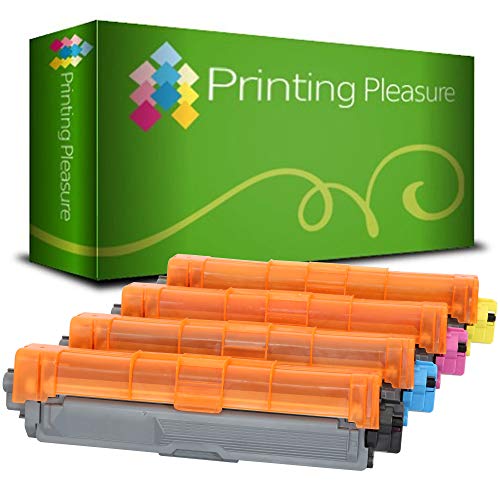 Printing Pleasure 4 Compatibles TN-241 TN-245 Cartouches de Toner pour Brother DCP-9020CDW MFC-9140CDN 9330CDW 9340CDW HL-3140CW 3142CW 3150CDW 3170CDW - Noir/Cyan/Magenta/Jaune, Grande Capacité
